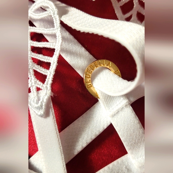 NWT white Blueubella Sapphira set Wired Bra 34DD/E and Thong size M - Picture 7 of 15